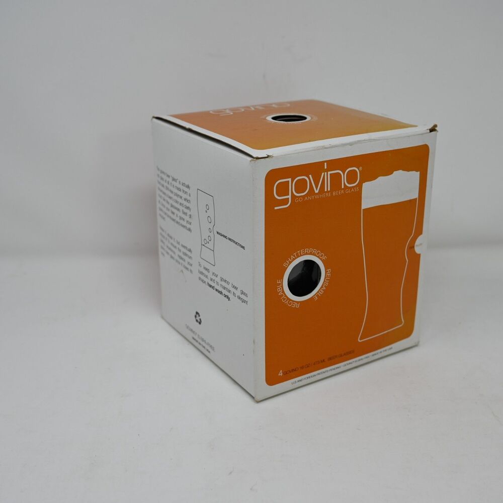 Govino Go Anywhere 16oz Shatterproof Beer Glass Set of 4